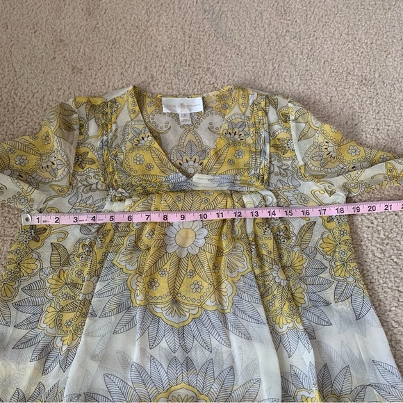 Julie Brown Silk sheer V-Neck Tunic - Sz 2 - Picture 9 of 15